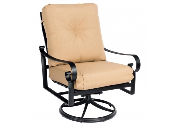 Woodard Belden Big Man's Swivel Rocking Lounge Chair - Angled