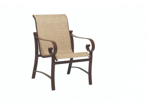 Woodard Belden Dining Arm Chair - Angled