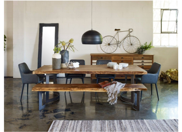 Moe's Home Collection Smoked Bent Large Dining Table - Main Lifestyle