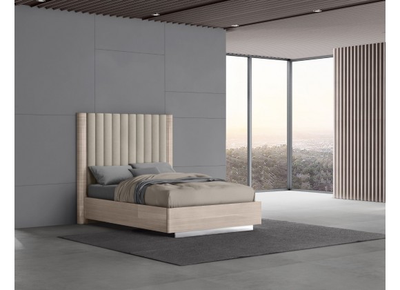 Whiteline Modern Living Waves Bed Full In High Gloss Beige Angley Frame - Lifestyle