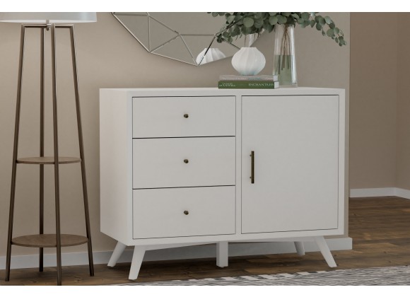 Alpine Furniture Flynn Accent Cabinet, White - Lifestyle