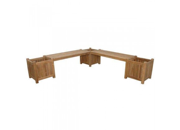 Anderson Teak Planter Bench With 3 Planter Box