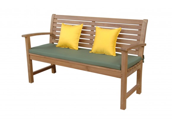 Anderson Teak Victoria 3-Seater Bench - Angled with Cushions