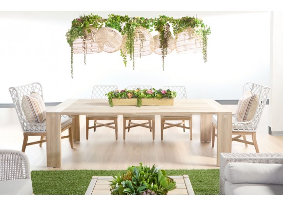 Essentials For Living Big Sur Outdoor Dining Table - Gray Teak - Lifestyle