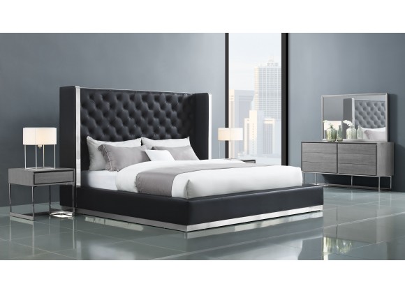 Whiteline Modern Living Abrazo Bed King In Black - Lifestyle 2