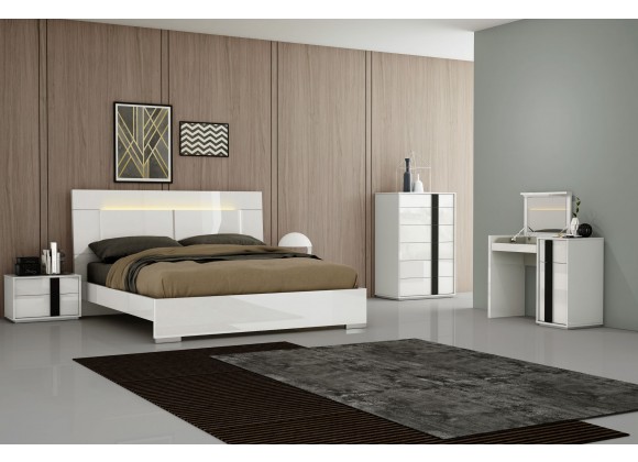 Whiteline Modern Living Kimberly Bed King In High Gloss White - Lifestyle 3