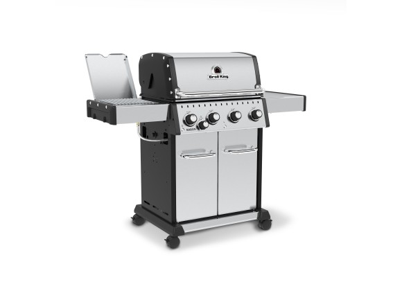 Broil King Baron S 440 Pro IR Grill - NG/LP - Angled Tray Open