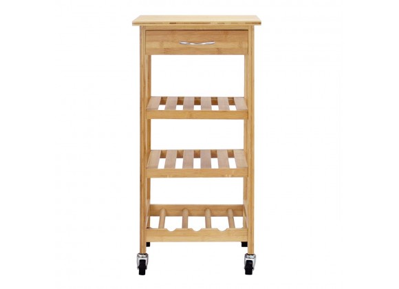 Oceanstar Bamboo Kitchen Trolley - Front