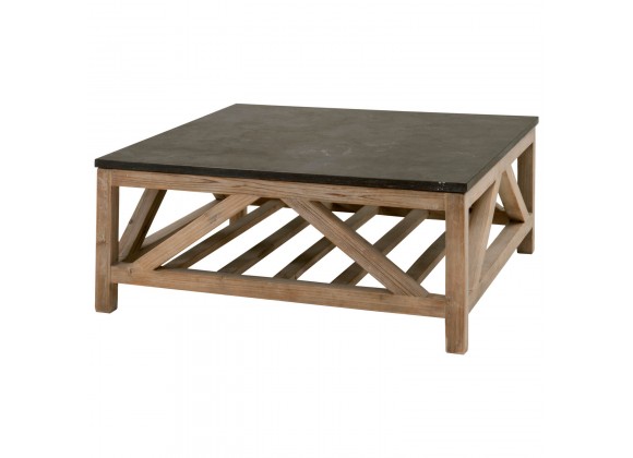 Essentials For Living Blue Stone Square Coffee Table - Angled