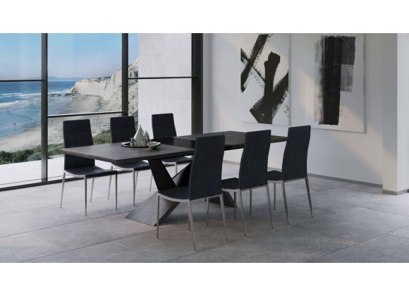 Artiste Extension Dining Table - Lifestyle - Grey Oak / Black