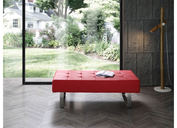 Whiteline Modern Living Miami Bench in Red - Lifestyle