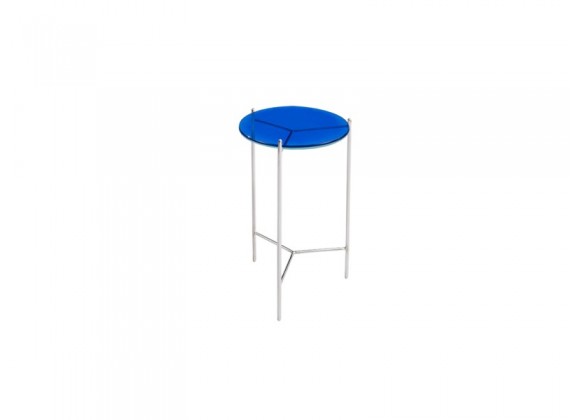 Bellini Modern Living Bolt Glass Top Side Table - BLUE