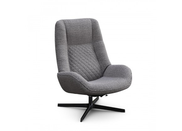 Kebe Bordeaux Chair With Footrest in Gray Yeti Fabric