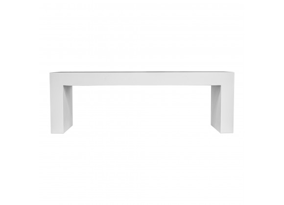 Moe's Home Collection Lazarus Outdoor Bench White - Front Angle