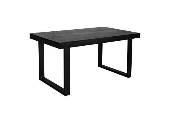 Moe's Home Collection Jedrik Outdoor Dining Table Small in Black - Front Side Angle