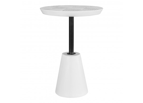 Moe's Home Collection Foundation Outdoor Accent Table in White - Front Angle