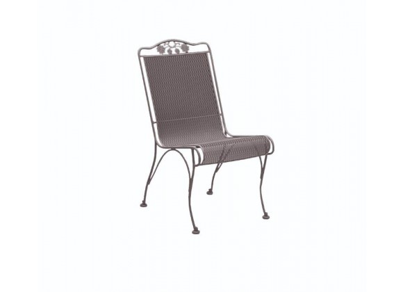 Woodard Briarwood Wrought Iron High Back Dining Side Chair - Angled