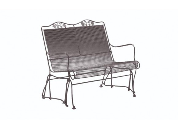 Woodard Briarwood High Back Love Seat Glider - Angled