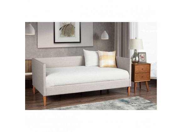 Britney Twin Day Bed in Light Grey Linen - Lifestyle