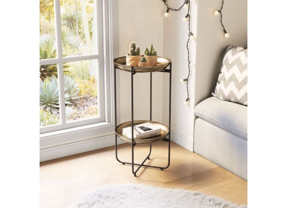 Zuo Moderrn Bronson Accent Table Bronze- Lifestyle