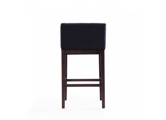 Manhattan Comfort Kingsley 38 in. Black and Dark Walnut Beech Wood Barstool Back