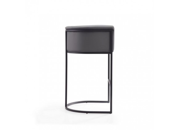 Manhattan Comfort Cosmopolitan 37.8 in. Grey and Black Metal Barstool Side