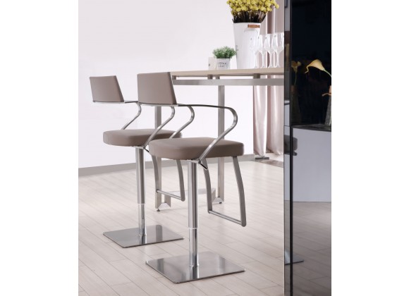 Whiteline Modern Living Zuri Barstool - Taupe - Lifestyle