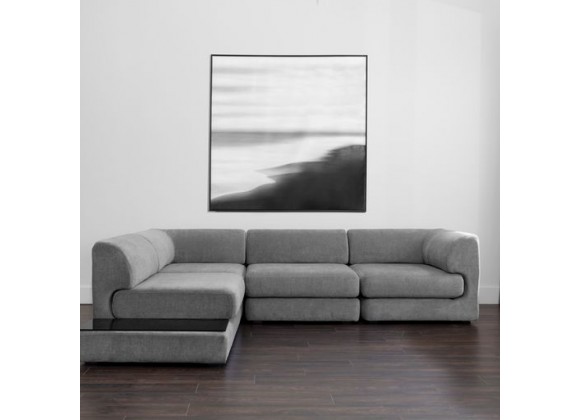 Sunpan Harmony Modular Armless Chair in Left-Shelf Danny Dark Grey - Lifestyle