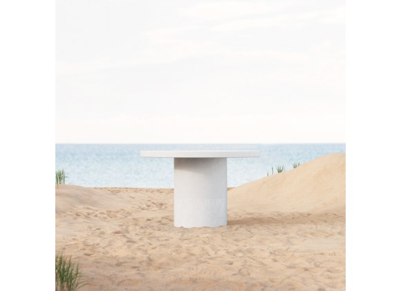 Azzurro Living Big Sur 48" Round Dining Table With White Rock Concrete Frame - Lifestyle