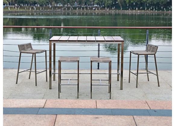 Whiteline Modern Living Stone Outdoor Bar Table