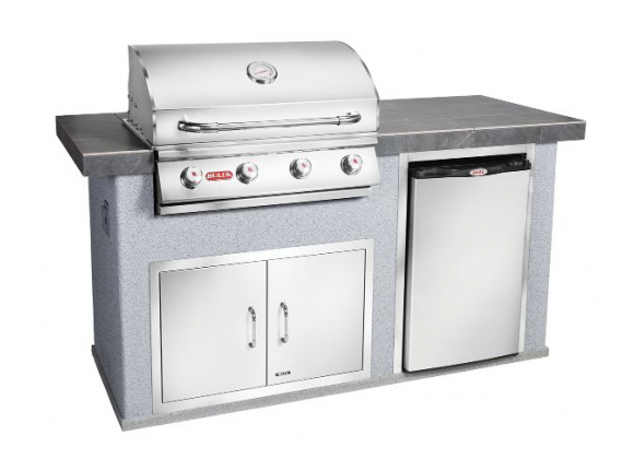 Bull BBQ Power Q Outdoor Island Kitchen & Grill - Angled View 