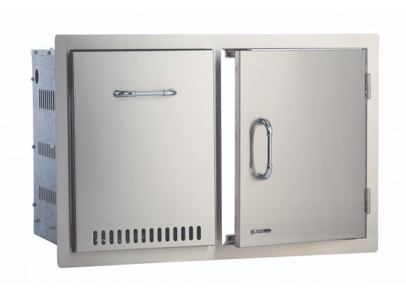 Bull BBQ 30" Door/Propane Drawer Combo - Angled View