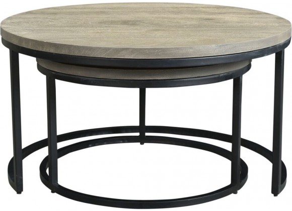 Moe's Home Collection Drey Round Nesting Coffee Table - Set Of Two - Front Angle