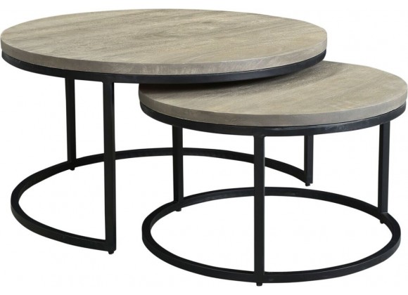 Moe's Home Collection Drey Round Nesting Coffee Table - Set of Two - Set in Nested View