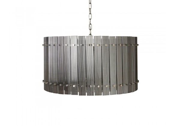Sunpan Kore Chandelier Small - Nickel / Smoke Grey - Front Angle