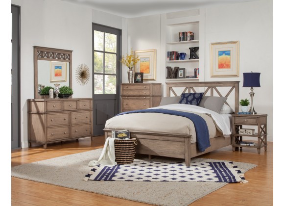 Alpine Furniture Potter Full Size Bed Headboard in French Truffle - Lifestyle