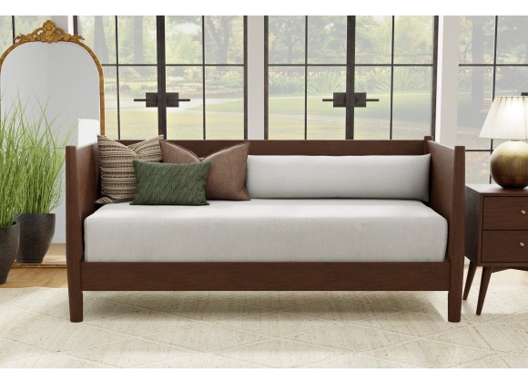 Alpine Furniture Flynn Mid Century Modern Twin Size Day Bed, Walnut - Lifestyle