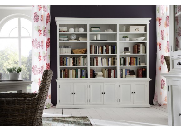 Nova Solo HALIFAX Triple Bay Hutch Bookcase - Lifestyle