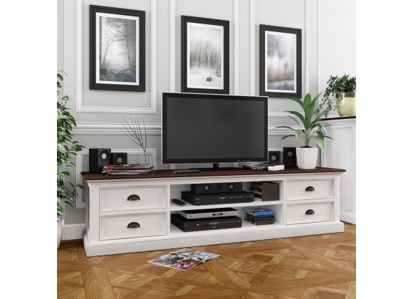 Halifax Accent TV Unit With 4 Drawers And 2 Open Shelves - Lifestyle