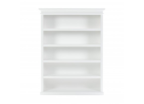 Nova Solo Halifax Bookcase with 5 Shelves - White - Front Angle