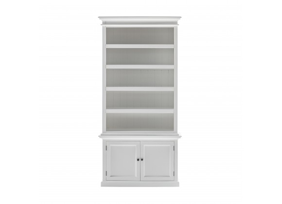 Nova Solo Halifax Single-Bay Hutch Cabinet - White - Front Angle
