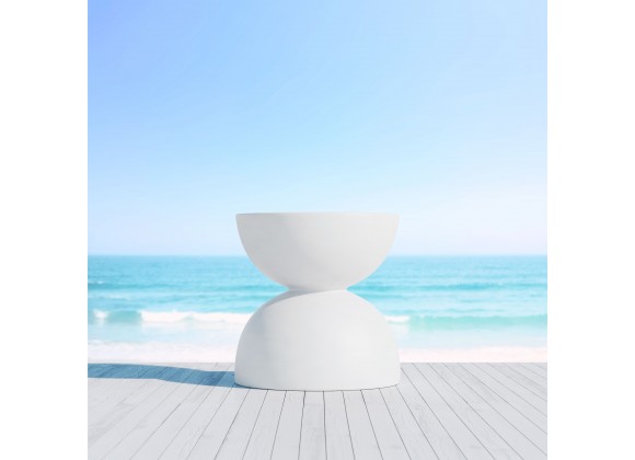 Azzurro Living Cabo Side Table With White Rock Concrete Frame And White Rock Concrete - Lifestyle