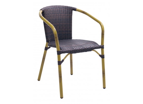 Aluminum Arm Chair W/ PVC Strap Back - CAPTIVA ARMCHAIR - Anthracite Black
