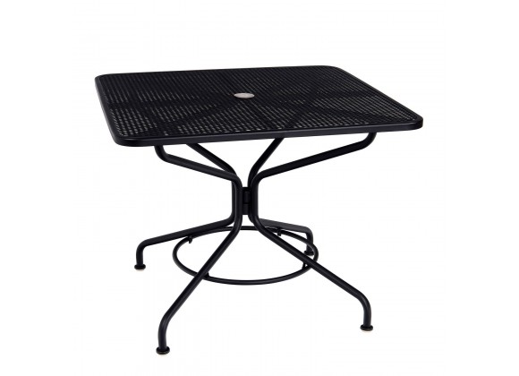 Woodard Café Series Textured Black + Plus 36" Square Dining/Umbrella Table