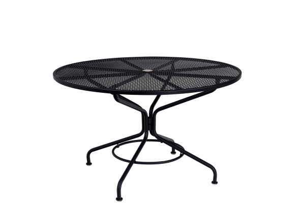 Woodard Café Series Textured Black Contract+ 48" Round Mesh Top Umbrella Table