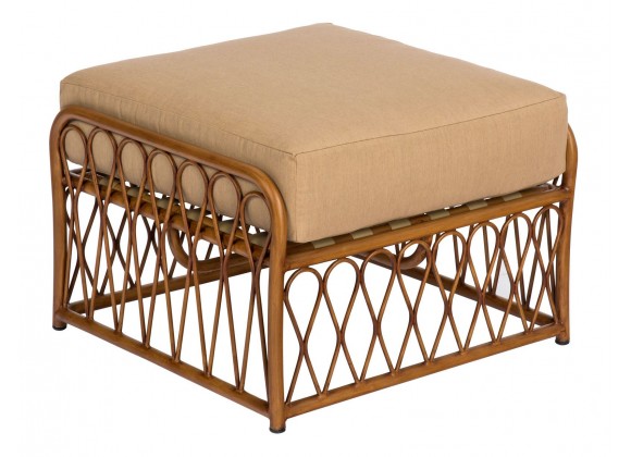 Woodard Cane Ottoman- Angled View