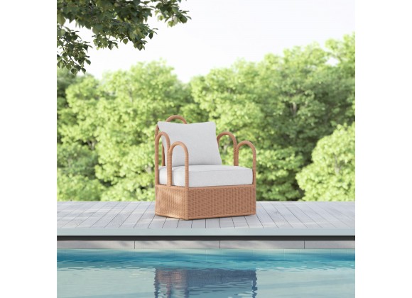 Azzurro Capris Swivel Club Chair In Cloud Cushion - Lifestyle