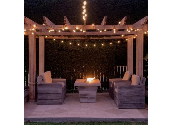 The Outdoor Plus Carson Wood Grain Fire Pit 