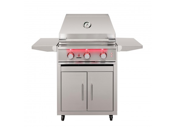 TrueFlame Deluxe Cart With Fold-Down Side Shelves - Cart with Grill