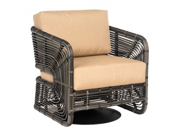 Woodard Carver Swivel Lounge Chair - Angled